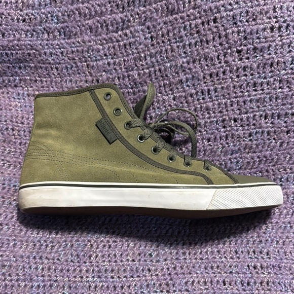 Puma Green Canvas High-Top Sneakers - Picture 4 of 5